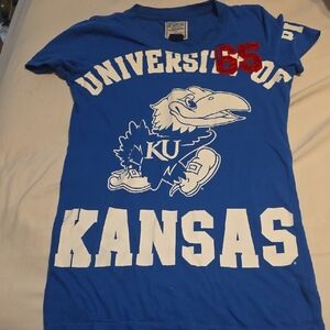 PINK By Victoria's Secret Blue University of Kansas Jayhawk 5th & Ocean Tee